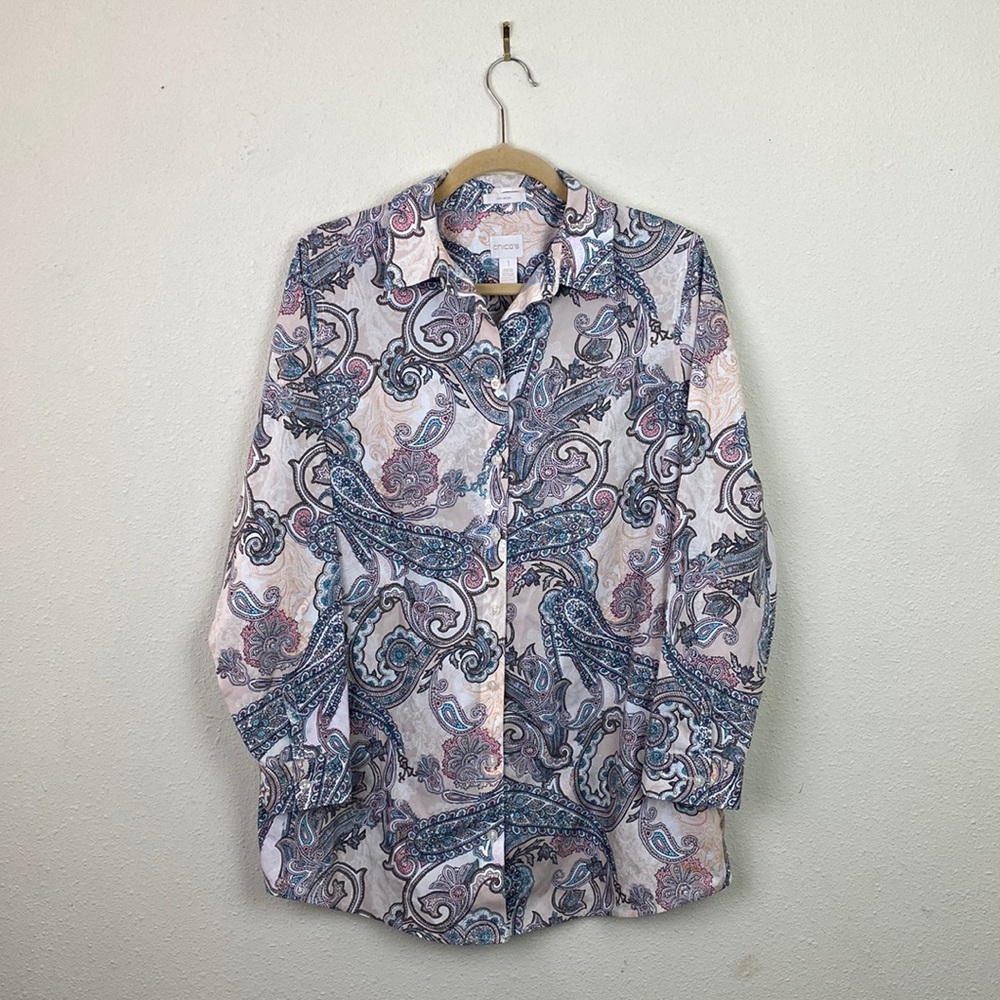 Chico's | Effortless Blush Scrolls Andie Shirt 1 (M/8)
